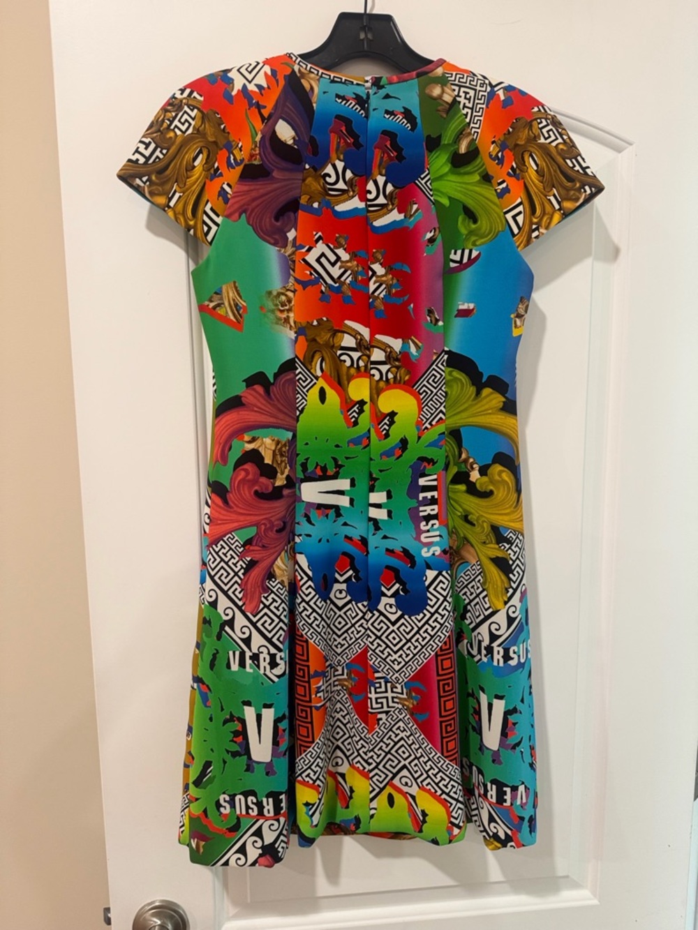 Versus Versace Multicolor Baroque Print A-Line Dress - Picture 3 of 4